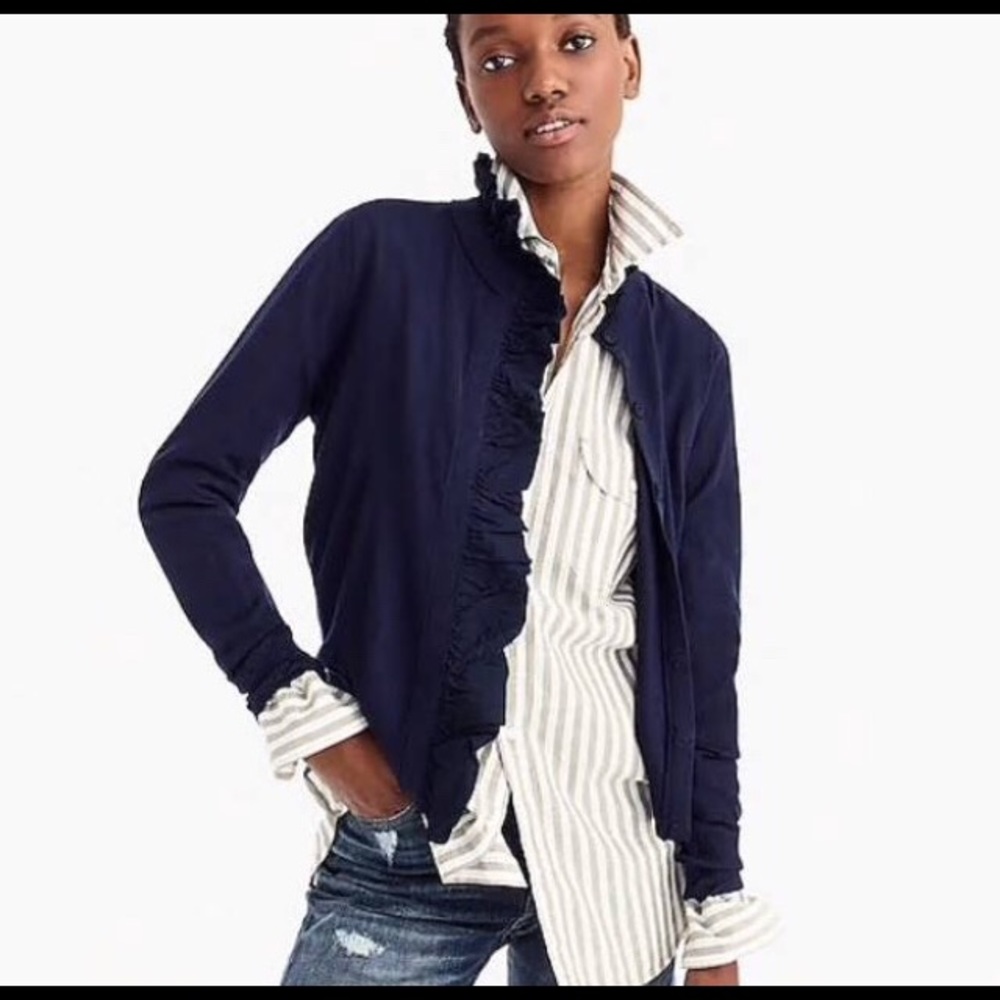 🎈J Crew Ruffled Cardigan